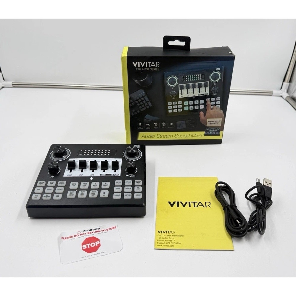 Vivitar Audio Mixer, Multiple‎ Sound Pads & Effects for Vlogging, Black
